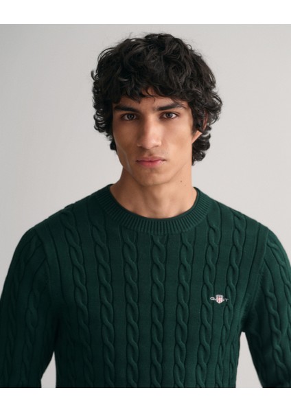 Erkek Yeşil Regular Fit Bisiklet Yaka Düz Kazak 8050601.374 fırsatları