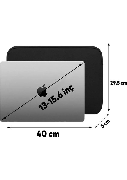 13¨-15.6¨ Inç Uyumlu Notebook Bilgisayar Laptop Çantası Su Geçirmez Kumaş ve Fermuarlı Kılıf Çanta