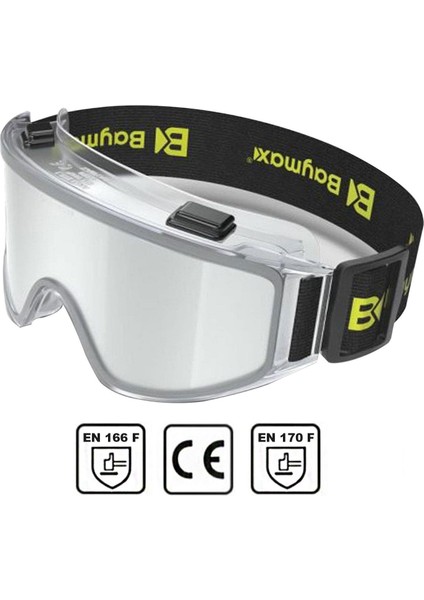 Baymax Iş Güvenlik Gözlüğü Antifog Buğulanmaz Koruyucu Gözlük S550 Şeffaf 12 Adet fiyatları