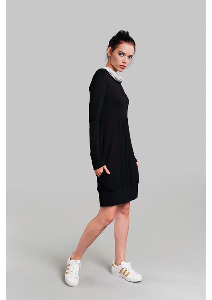 Kadın Siyah Iç Kısmı Gri Kapüşonlu Tunik fırsatları