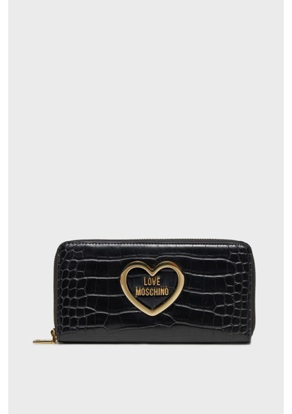 Love Moschino Krokodil Desenli Fermuarlı Cüzdan Bayan Cüzdan JC5711PP0HKC0000