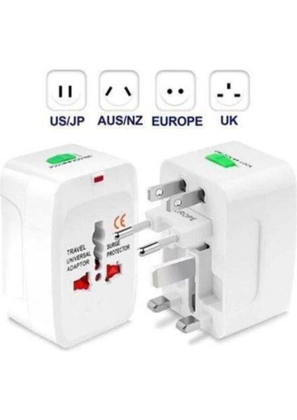 Universal Dünya Priz Çevirici Dönüştürücü Ülkeler Arası Fiş Amerikan Ingiliz Priz Çevirici 220V