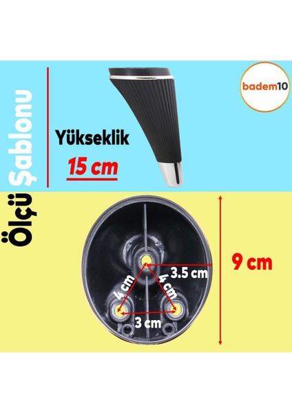 Iron 6'lı Set Mobilya Tv Ünitesi Çekyat Koltuk Kanepe Destek Ayağı 15 Cm Siyah Ayakları M8 Civatalı