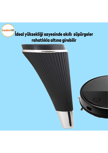 Iron 6'lı Set Mobilya Tv Ünitesi Çekyat Koltuk Kanepe Destek Ayağı 15 Cm Siyah Ayakları M8 Civatalı