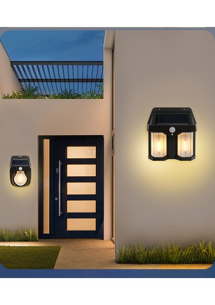 Dış Mekan Güneş Duvar Lambası Su Geçirmez Indüksiyon Bahçe Işık Bahçe Villa Tungsten Filament Lamba Gece Lambası (Yurt Dışından)