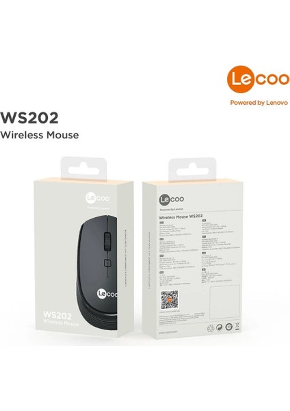 Lecoo WS202 Kablosuz 1200DPI 4 Tuşlu Optik Mouse Siyah