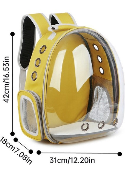 Sarı Kedi Çantası Nefes Taşınabilir Evcil Hayvan Taşıma Çantası Açık Hava Seyahati Için Sırt Çantası Kedi ve Köpek Için Şeffaf Çanta Evcil Hayvan Sırt Çantası Evcil Hayvan Malzemeleri (Yurt Dışından)