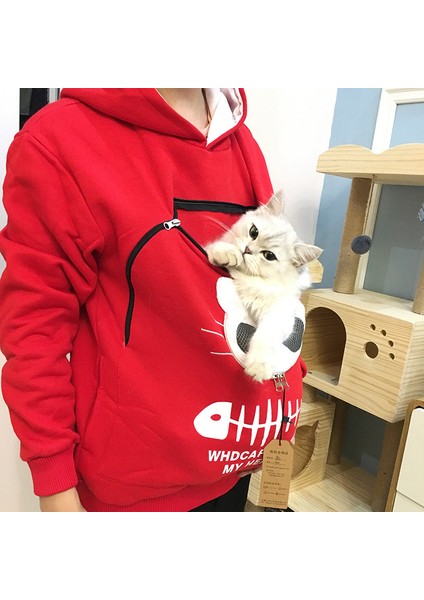 Şarap Kırmızısı 3xl Kazak Kedi Severler Hoodie Kanguru Köpek Pet Paw Kazaklar Sarılma Kese Kedi Taşıyıcı Kazak Cep Hayvan Kulak Kapşonlu Artı (Yurt Dışından) modelleri