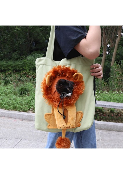 Açık Gri S Köpekler Kediler Çanta Maruz Kalabilir Kafa Aslan Şekli Omuz Çantası Kanvas Açık Hava Uygun Küçük Kediler Köpekler Evcil Hayvan Çantası Evcil Hayvan Ürünleri (Yurt Dışından) fırsatları