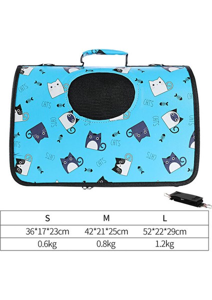 S Pet Köpek Kedi Çantası Omuz Taşınabilir Çapraz Asılı Sırt Çantası El-Taşınan Nefes Alabilir Hafif Köpek Kedi Çantası Taşıma Için Dışarı Çıkma Bavul (Yurt Dışından)