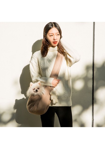 Kahverengi M L40 Kedi Çantası Dışarı Çıkma Taşıma Çantası Kedi Çantası Köpek Sırt Çantası Tek Omuz Kanvas Köpek Çantası Çapraz Çanta Teddy Kedi Evcil Hayvan Malzemeleri (Yurt Dışından) modelleri