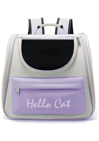 Mor Seyahat Pet Kedi Taşıyıcı Sırt Çantası Taşınabilir Köpek Çift Omuz Çantası Uzay Kapsülü Kedi Sırt Çantası Küçük Evcil Hayvan Çanta Kedi Taşıma (Yurt Dışından)
