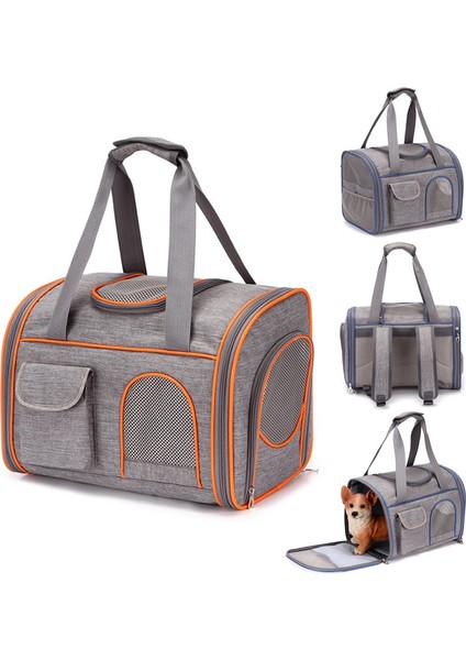 Gri 40X25X48CM Katlanabilir Evcil Hayvan Taşıma Çantası Taşınabilir Açık Omuz Çantası Kedi Köpek Sırt Çantası Nefes Alabilir Büyük Kapasiteli Pet Köpek Kedi Çantası (Yurt Dışından) fiyatları