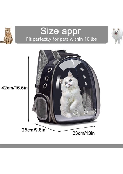 Lazer Hiçbir Yan Kapı Kedi Taşıma Çantası Açık Pet Çanta Taşıyıcılar Uzay Kapsülü Sırt Çantası Küçük Köpekler Kediler Için Nefes Alabilir Taşınabilir Seyahat Şeffaf Çanta (Yurt Dışından) fırsatları