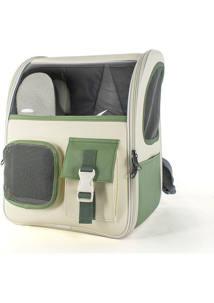 Yeşil 3 Sırt Çantası Kediler Için Seyahat Şeffaf Çanta Taşıyıcı Kedi Taşıma Sırt Çantası Pet Yavru ve Küçük Köpek Evcil Hayvan Taşıma Çantası Açık Çanta (Yurt Dışından)