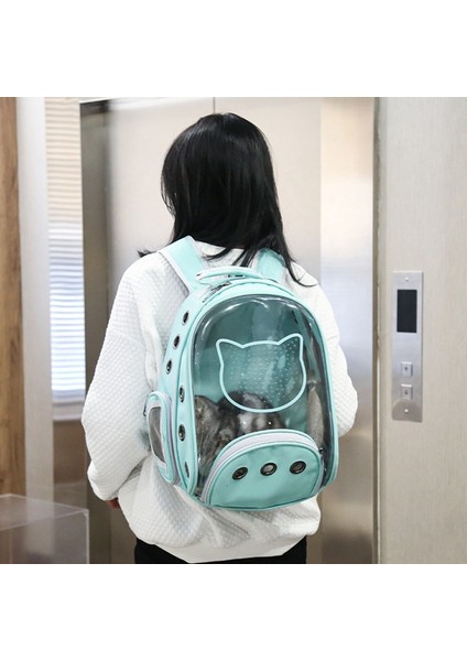 Siyah Yüksek Kapasiteli Pet Kedi Çantası Nefes Taşınabilir Taşıma Çantası Açık Hava Seyahati Için Sırt Çantası Yavru Kedi ve Köpek Şeffaf Uzay Sırt Çantası (Yurt Dışından) modelleri