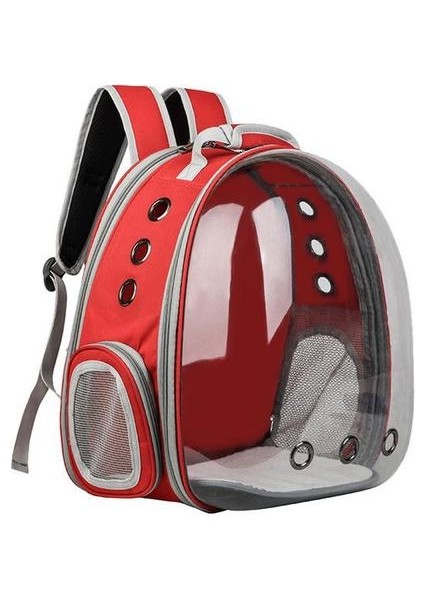 Kırmızı Taşınabilir Pet Kedi Sırt Çantası Katlanabilir Çok Fonksiyonlu Pet Köpek Taşıma Çantası Büyük Uzay Kapsülü Kabarcık Omuz Evcil Hayvan Sırt Çantası Çadır Kafesi (Yurt Dışından)