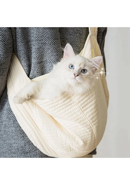 Beyaz L L40 Kedi Çantası Dışarı Çıkma Taşıma Çantası Kedi Çantası Köpek Sırt Çantası Tek Omuz Kanvas Köpek Çantası Çapraz Çanta Teddy Kedi Evcil Hayvan Malzemeleri (Yurt Dışından)