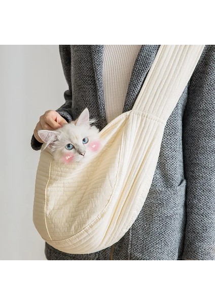 Beyaz L L40 Kedi Çantası Dışarı Çıkma Taşıma Çantası Kedi Çantası Köpek Sırt Çantası Tek Omuz Kanvas Köpek Çantası Çapraz Çanta Teddy Kedi Evcil Hayvan Malzemeleri (Yurt Dışından)