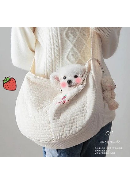 Beyaz L L40 Kedi Çantası Dışarı Çıkma Taşıma Çantası Kedi Çantası Köpek Sırt Çantası Tek Omuz Kanvas Köpek Çantası Çapraz Çanta Teddy Kedi Evcil Hayvan Malzemeleri (Yurt Dışından)