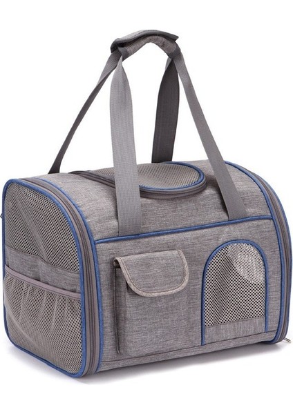 Mavi 40X25X48 cm Katlanabilir Evcil Hayvan Taşıma Çantası Taşınabilir Açık Omuz Çantası Kedi Köpek Sırt Çantası Nefes Büyük Kapasiteli Pet Köpek Kedi Çantası (Yurt Dışından)