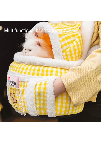 32-25-40CM Pet Sıcak Taşıma Çantası Köpekler Sırt Çantası Kış Sıcak Taşıma Peluş Evcil Kafes Yürüyüş Açık Yavru Kedi ve Köpek Asılı Göğüs Çantası (Yurt Dışından)
