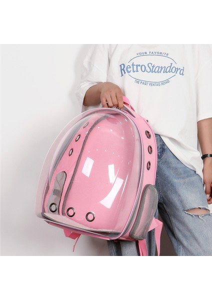 T0173-BLUE Nefes Alabilen Taşınabilir Evcil Hayvan Sırt Çantası, Şeffaf Kedi ve Köpek Taşınabilir Açık Hava Seyahati Sırt Çantası Evcil Hayvan Malzemeleri (Yurt Dışından) modelleri