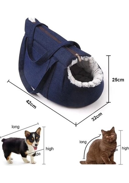 Mavi Kadife Kedi Taşıma Çantası Kediler Için Sırt Çantası Panier Çanta Kedi Seyahat Için Peluş Kediler Çanta Sırt Çantası Yatak Köpek Pet Kedi Aksesuarla (Yurt Dışından)