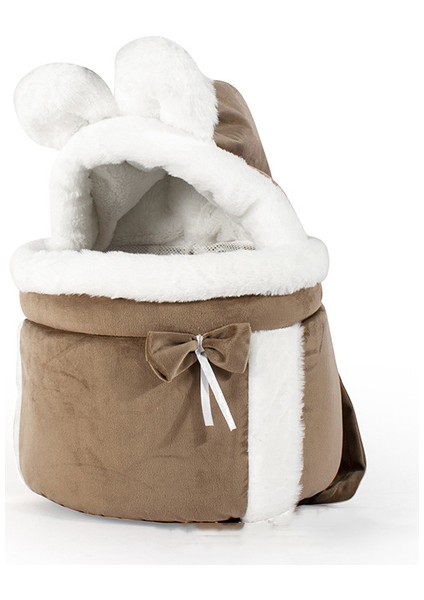 Kahverengi L (6 kg Içinde) Pet Kedi Çantası Sevimli Hayvan Taşıma Köpek Kedi Kış Sıcak Peluş Seyahat Çantası Göğüs Çantası Nefes Alabilen Kedi Hayvan Taşıma Sırt Çantası (Yurt Dışından)