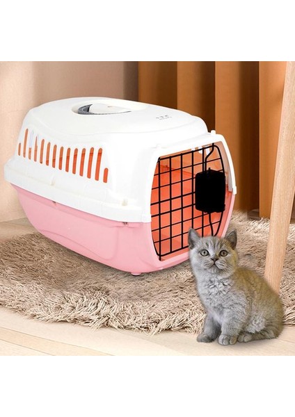 Pembe Nefes Kedi Taşıyıcı Kutusu Tote Hava Taşıyıcıları Kapı Kilidi Taşıyıcı Sepet Köpek Kamp Için (Yurt Dışından)
