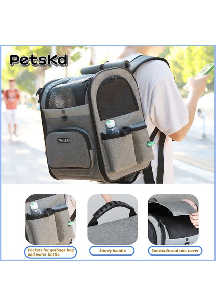 Mavi Pestskd Kedi Sırt Çantası Taşıyıcı Çift Omuz Evcil Hayvan Çantası Fermuarlı ve Nefes Örgü Pet Sırt Çantası Köpek Yürüyüş Seyahat Çantası (Yurt Dışından) fiyatları