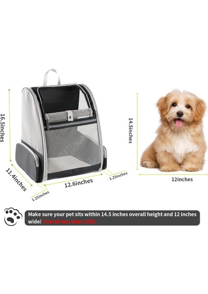 Type1 Yenilikçi Gezgin Kabarcık Sırt Çantası Kediler ve Köpekler Için Evcil Hayvan Taşıyıcıları Şeffaf Pencere, Emniyet Kemeri Bağlantıları, Havayolu Onaylı (Yurt Dışından)