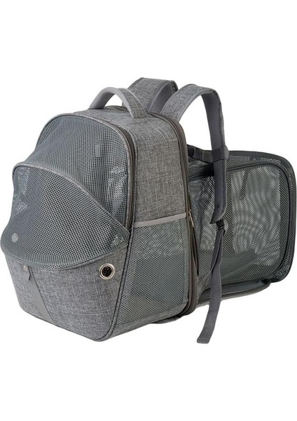 Gri Kedi Sırt Çantası Taşıyıcı Küçük Köpekler Gezisi Için Genişletilebilir Pet Seyahat Çantaları (Yurt Dışından)