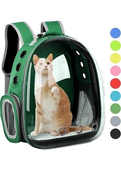 Yeşil Kedi Taşıma Çantası Uzay Evcil Hayvan Sırt Çantası Nefes Taşınabilir Şeffaf Sırt Çantası Yavru Köpek Taşıma Taşıyıcı Uzay Kapsülü Çanta Evcil Hayvanlar (Yurt Dışından)