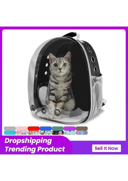 Siyah Kedi Çantası Köpek Çantası Evcil Hayvan Çantası Dışında Evcil Hayvan Çantası Taşıma Uzay Kapsülü Sırt Çantası Nefes Alabilir Taşınabilir Seyahat Şeffaf Çanta Kedi Sırt Çantası (Yurt Dışından) modelleri