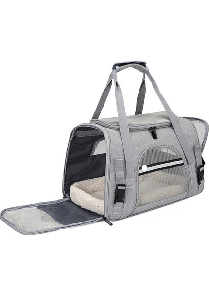 Gri 44X25X28 cm Çanta Kedi Dışarı Taşınabilir Evcil Hayvan Çantası Büyük Kapasiteli Köpek Çantası Kedi Taşınabilir Asılı Kedi Kafesi Kanvas Köpek Sırt Çantası (Yurt Dışından) fırsatları