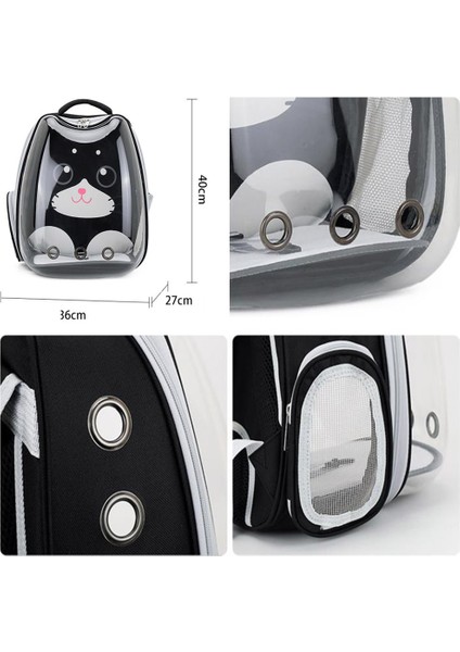Siyah 36X27X40 cm Kedi Çantası Nefes Omuzlar Sırt Çantası Taşınabilir Evcil Hayvan Taşıma Çantası Köpek Açık Seyahat Sırt Çantası Şeffaf Büyük Uzay Kedi Kaynağı (Yurt Dışından) indirimleri