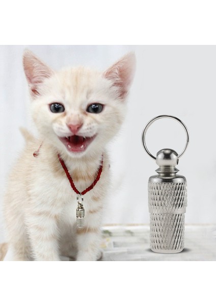 Gümüş Su Geçirmez Pet Köpek Kedi Kimlik Etiketleri Kapsül Yaka Kolye Etiketleri - Paslanmaz Çelik Küçük Hayvan Kimlik Etiketi Varil Gizli Tüp (Yurt Dışından) modelleri