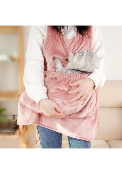 Pembe Evcil Hayvan Önlüğü Taşıyıcı Kedi Taşıyıcı Önlük Süper Yumuşak Ayarlanabilir Çift Cep Takviyeli Kenarlar Düzgün Dikişler Sıcak Tutmak Flanel Eller-F (Yurt Dışından) fırsatları