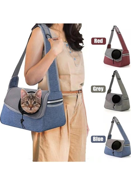 Gri Küçük Hayvan Kedi Taşıma Çantası Köpek Sırt Çantası Seyahat Evcil Hayvan Tote Omuz Çantası Örgü Sling Messenger Köpek Açık Malzemeleri Taşıma (Yurt Dışından) modelleri