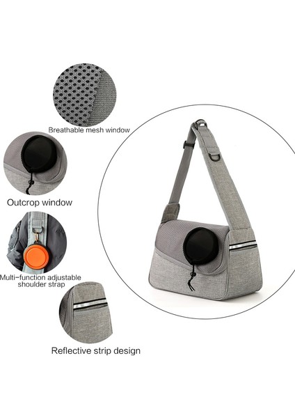 Gri Küçük Hayvan Kedi Taşıma Çantası Köpek Sırt Çantası Seyahat Evcil Hayvan Tote Omuz Çantası Örgü Sling Messenger Köpek Açık Malzemeleri Taşıma (Yurt Dışından) fırsatları