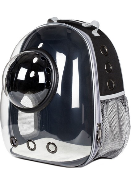 Siyah Kapaklı Tek Boyut Astronot Pencere Kabarcık Taşıma Seyahat Çantası Nefes Alan Uzay Kapsülü Şeffaf Evcil Hayvan Taşıma Çantası Köpek Kedi Sırt Çantası (Yurt Dışından)