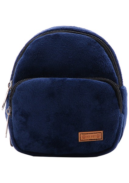 Lacivert Sevimli Dayanıklı Kadife Pet Sırt Çantası Küçük Köpekler Kediler Için Uygun Taşınabilir Büyük Kapasiteli Köpek Kedi Açık Aperatif Çanta Pet Sırt Çantası (Yurt Dışından)