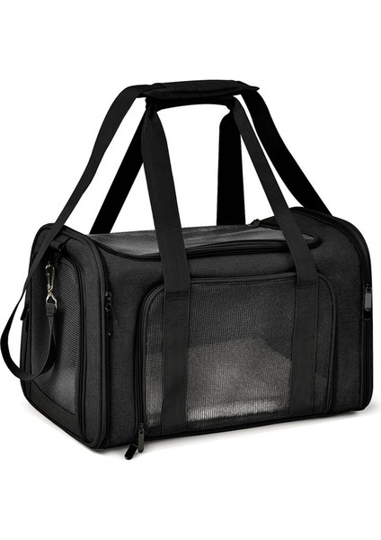 Siyah 44X28X28CM Köpek Taşıyıcı Köpek Sırt Çantası Kedi Taşıma Çantası Evcil Hayvan Taşıma Çantası Seyahat Çantaları Havayolu Onaylı Taşıyıcı Kediler Köpek Aksesuarları (Yurt Dışından)