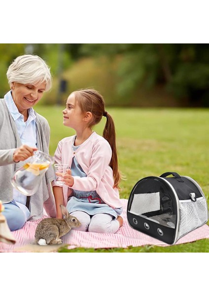Siyah Taşınabilir Evcil Hayvan Taşıma Çantası Şeffaf Pencere ile Açık Çanta Asmak Tavşan Hamster Chinchilla Kirpi (Yurt Dışından) fırsatları