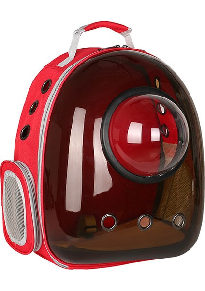 Kırmızı B Pet Kedi Sırt Çantası Büyük Taşınabilir Köpek Taşıma Çantası Seyahat Kabarcık Nefes Şeffaf Uzay Kapsülü Sırt Çantası Evcil Hayvan Taşıyıcı Kedi Için (Yurt Dışından)