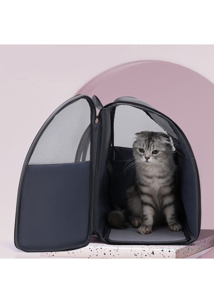 Gri Evcil Hayvan Malzemeleri Kedi Sırt Çantası Düz Renk Büyük Kapasiteli Yan Açılış Katlanabilir Taşınabilir Nefes Rahat Köpek Çantası Seyahat Pet (Yurt Dışından) modelleri