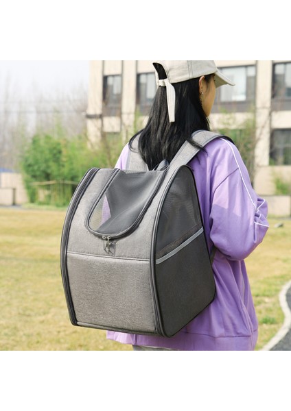 Gri Evcil Hayvan Malzemeleri Kedi Sırt Çantası Düz Renk Büyük Kapasiteli Yan Açılış Katlanabilir Taşınabilir Nefes Rahat Köpek Çantası Seyahat Pet (Yurt Dışından) fırsatları