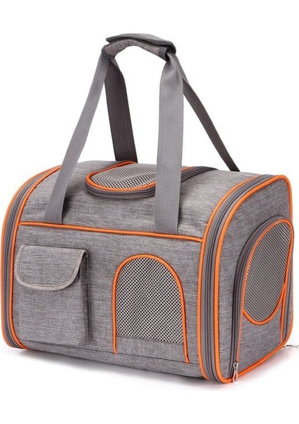 Turuncu 40X25X48CM Katlanabilir Evcil Hayvan Taşıma Çantası Taşınabilir Açık Omuz Çantası Kedi Köpek Sırt Çantası Nefes Alabilir Büyük Kapasiteli Pet Köpek Kedi Çantası (Yurt Dışından)