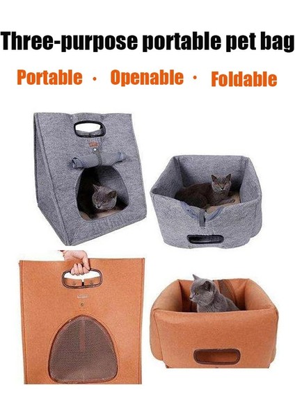 Kahve 40X40X48 cm Pet Keçe Kedi Taşınabilir Kedi Çanta Evi Dışarı Çıkmak Için Araba Pet Yatak Köpek Taşıma Saplı Çanta Köpek Kulübesi Küçük Köpek Yavrusu Taşıma Çantası (Yurt Dışından) fiyatları